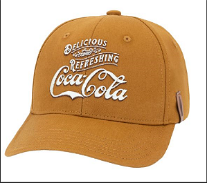 BONE COCA COLA BORDADO FRONTAL DORA U MARROM CARAMELO