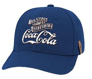 BONE COCA COLA BORDADO FRONTAL DORA U AZUL ESCURO