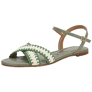 Sandália Feminina Flat Vizzano 6235.1718 – Verde/Branco