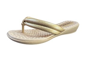 Chinelo Anabela Feminino Piccadilly Dedo Conforto 500401-19 Dourado