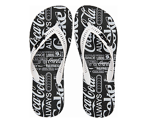 Chinelo Masculino Coca-Cola Original CC4847 – Preto/Branco