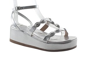 Sandália Anabela Beatriz Prata 380200/112