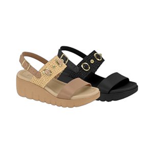 Sandália Salto Anabela Médio Moleca com Pedras – 5536.110