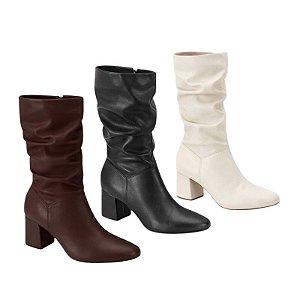 Bota Feminina Cano Médio Salto Grosso 6cm Beira Rio 9076112