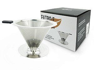 Filtro de Café Coador Aço Inox Reutilizável Permanente Ecológico