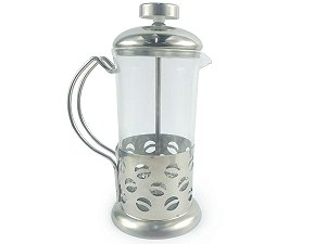 Cafeteira Prensa Francesa Cremeira 600ml De Vidro e Aço Inox Para Café Chá Livon Coffee Luxo