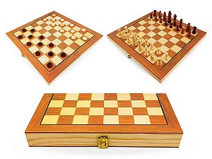 Jogo de Xadrez Damas e Gamão Dobrável em madeira 2 em 1 Grande Hoyle Games  Tabuleiro 35 x 35 CM - Negócio de Gênio - Diferentes produtos com ofertas  incríveis encontradas somente