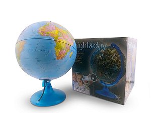 Globo Terrestre Night & Day Luminoso Mapa Mundi e Constelações LED 25W Bivolt Base Plástico