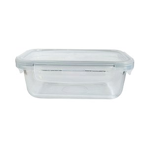 Pote Para Alimentos Hermético Marmita de Vidro Fit 1040ML Com Borracha de Vedação e Trava na Tampa