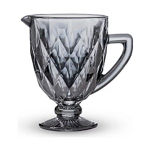 Jarra de Vidro 1,3 Litros Modelo Diamond Fumê Bico de Jaca Para Refresco Água Suco Bebidas em Geral