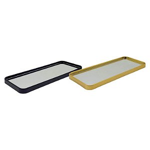 Bandeja Espelhada Decorativa Lavabo Banheiro Sala, Expositor de Joias Multiuso 01 Unidade 30x10cm