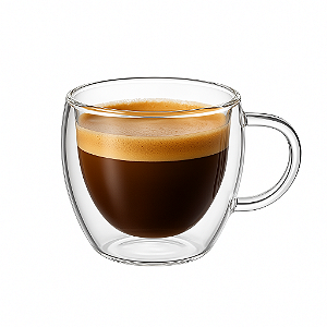 Xícara de Café Dupla Camada de Vidro Borossilicato 80ML Resistente ao Calor Qualidade Premium