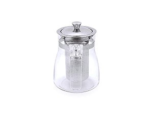 Chaleira de Vidro Com Infosor de Chá Removível em Aço Inox 500ml Linha Luxo Fácil de Limpar