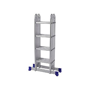 Escada Multifuncional Alumínio 4x4 8 em 1 com 16 Degraus MOR