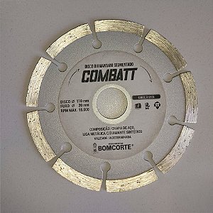 Disco Diamantado 110mm Combatt Segmentado Bomcorte 