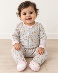 Macacão/Pijama Carter's de algodão com pezinhos protegidos e zíper