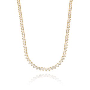 Colar riviera de zirconia banho em ouro 18k
