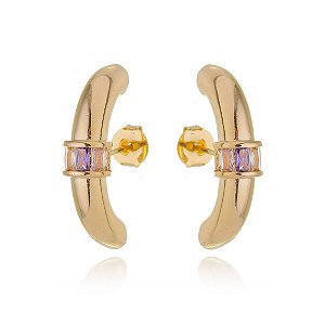 Brinco ear hook dourado banho em ouro 18k