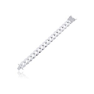 Pulseira de corrente banho em rodio branco