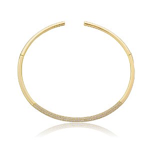 Colar de aro dourado banho em ouro 18k