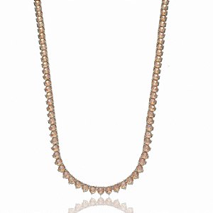 Colar de riviera de zirconia banho em rodio branco