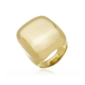 Anel dourado liso banho em ouro 18k