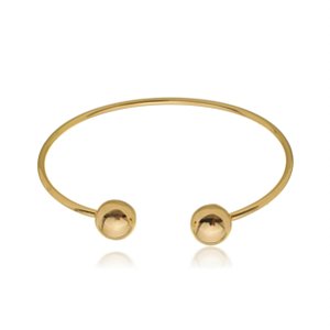 Bracelete dourado liso banho em ouro 18k