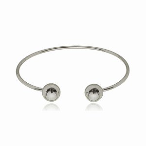 Bracelete liso banho em rodio branco