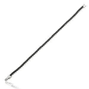 Pulseira de zirconia banho em rodio branco
