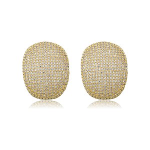 Brinco de zirconia banho em ouro 18k