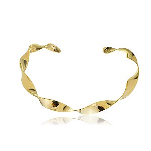 Colar de aro dourado banho em ouro 18k