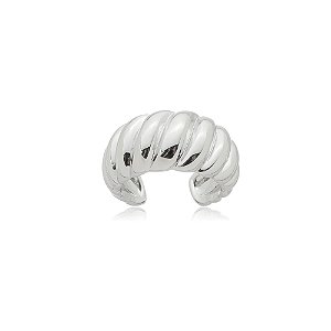 Brinco piercing fake liso banho em rodio branco
