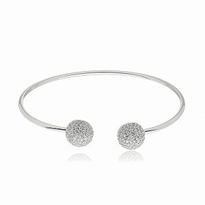 Bracelete cravejado banho em rodio branco