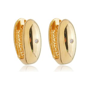 Brinco de argola dourado banho em ouro 18k