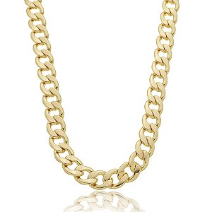 Colar de corrente dourado banho em ouro 18k