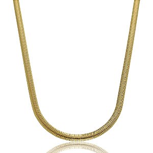 Colar de corrente de malha dourado banho em ouro 18k