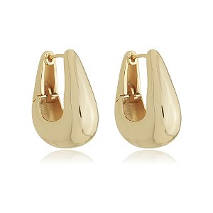 Brinco de argola dourado banho em ouro 18k