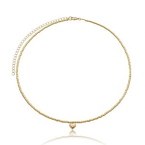 Colar de coração banho em ouro 18k