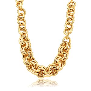 Colar de corrente dourado liso banho em ouro 18k