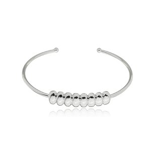 Bracelete liso banho em rodio branco