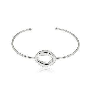 Bracelete liso banho em rodio branco