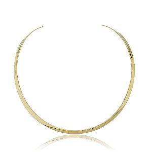 Colar de aro liso banho em ouro 18k