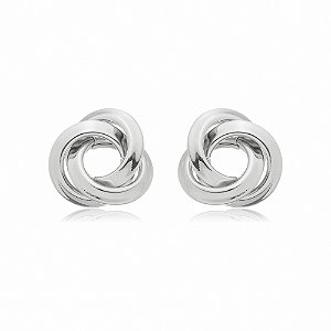 Brinco de base banho em ródio branco