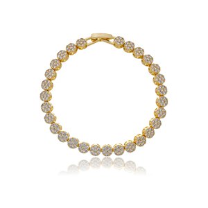 Pulseira dourada com zirconia banho em ouro 18k