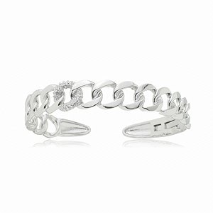 Bracelete com zirconia banho em ródio branco