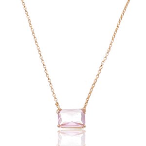 Colar de corrente com zirconia banho em ouro 18k