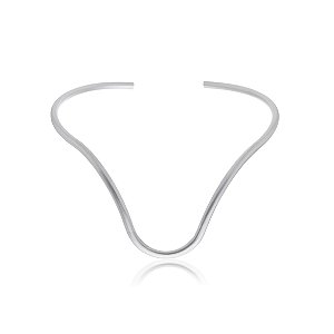 Bracelete de aro liso banho em rodio branco