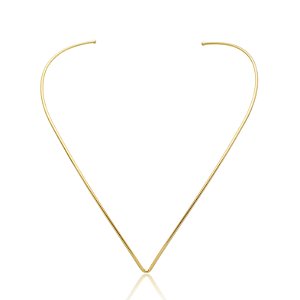Colar de aro dourado liso banho em ouro 18k