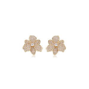 Brinco de base dourado banho em ouro 18k