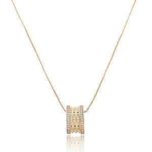Colar de corrente dourado banho em ouro 18k